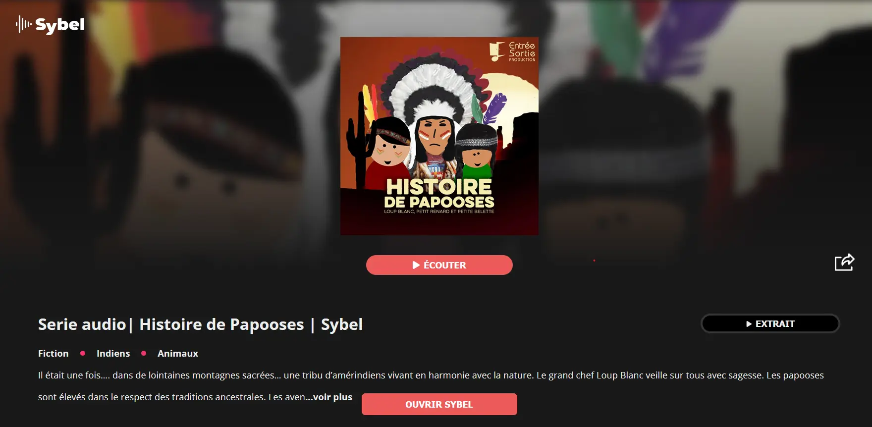 Page Sybel d'Histoire de Papooses